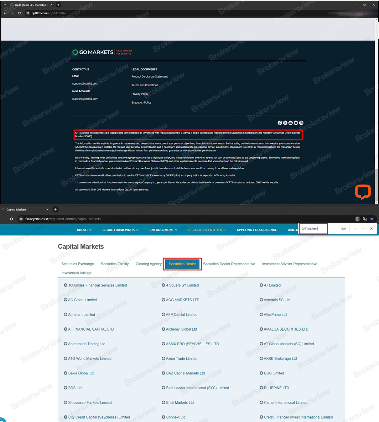 The unlicensed broker claims to be incorperated and regulated in Seychelles
