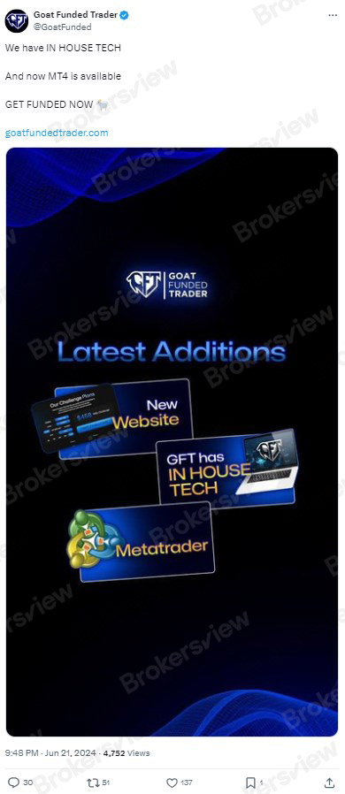 Goat Funded Trader announce MT4's back