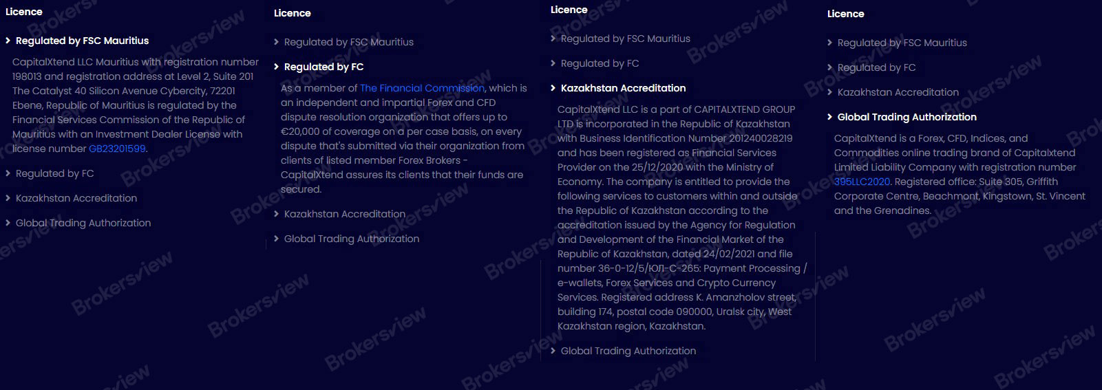 Regulatory status claims by CapitalXtend