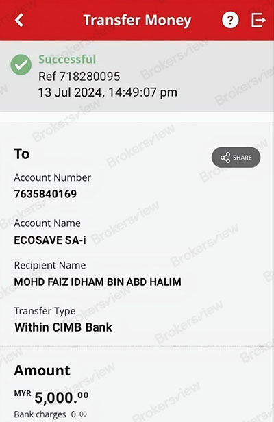 client transfer to "Wahed Invest Malaysia"