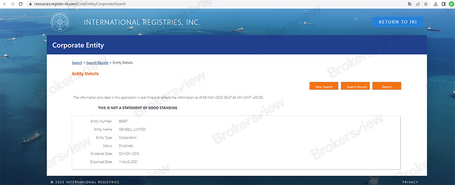 Gembell Limited 没有提供金融服务的许可证。