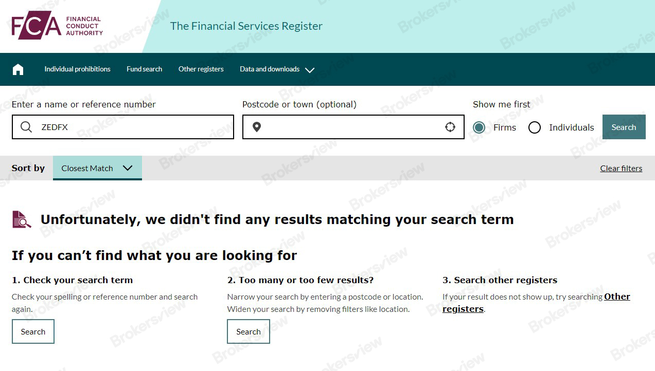 ZEDFX is not regulated by the FCA