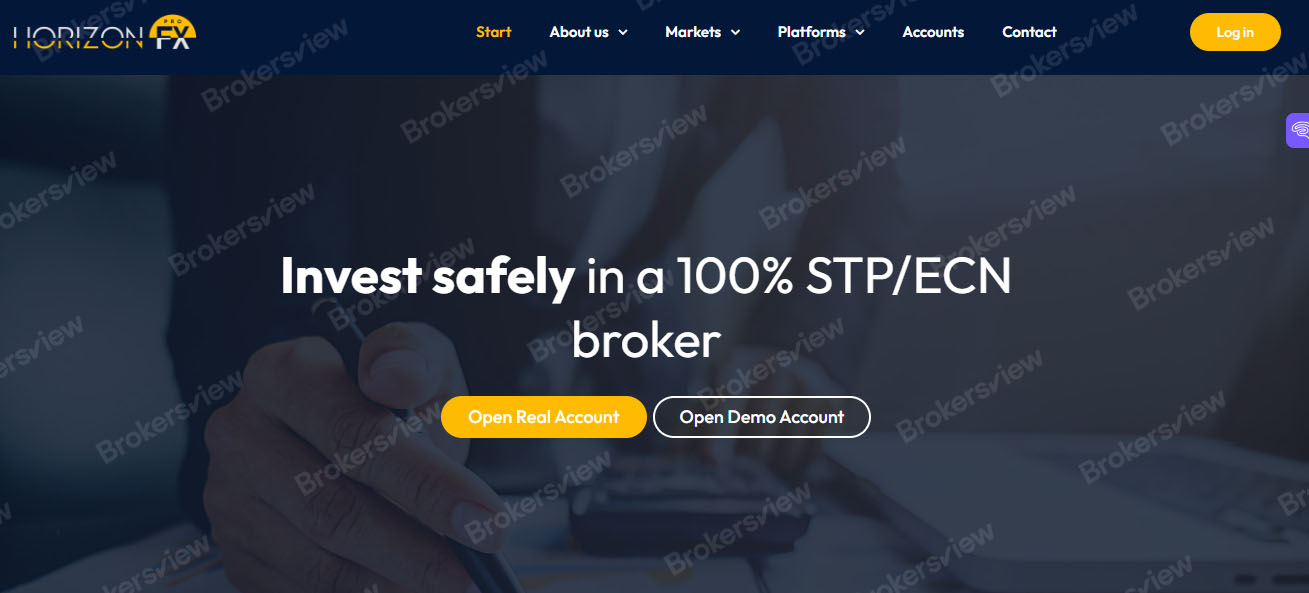 The website of HorizonFXPro