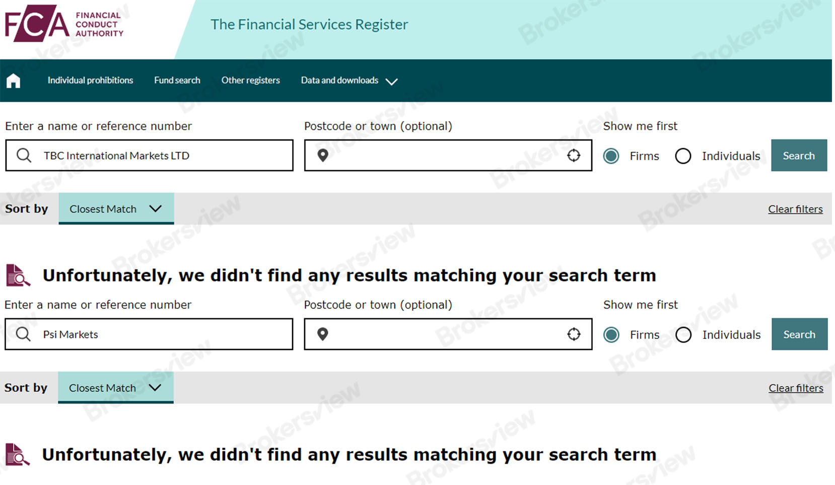 Psi Markets is not authorized by FCA