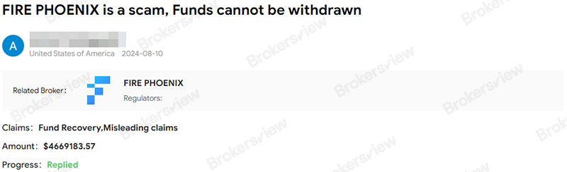 client complaint against FIRE PHOENIX