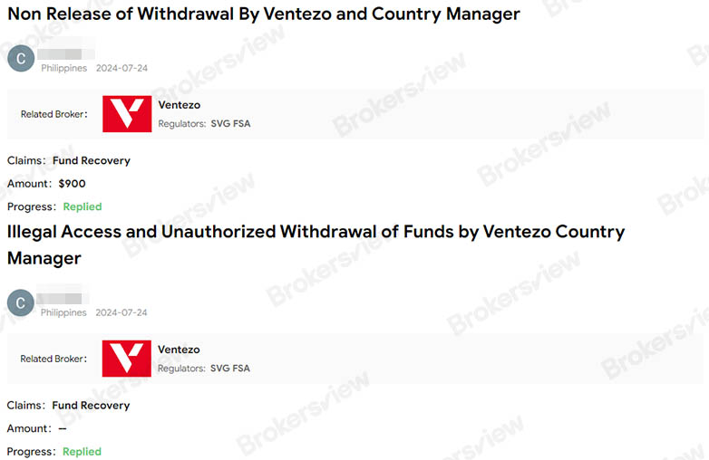 Ventezo는 두 건의 고객 불만으로 타격을 입었습니다
