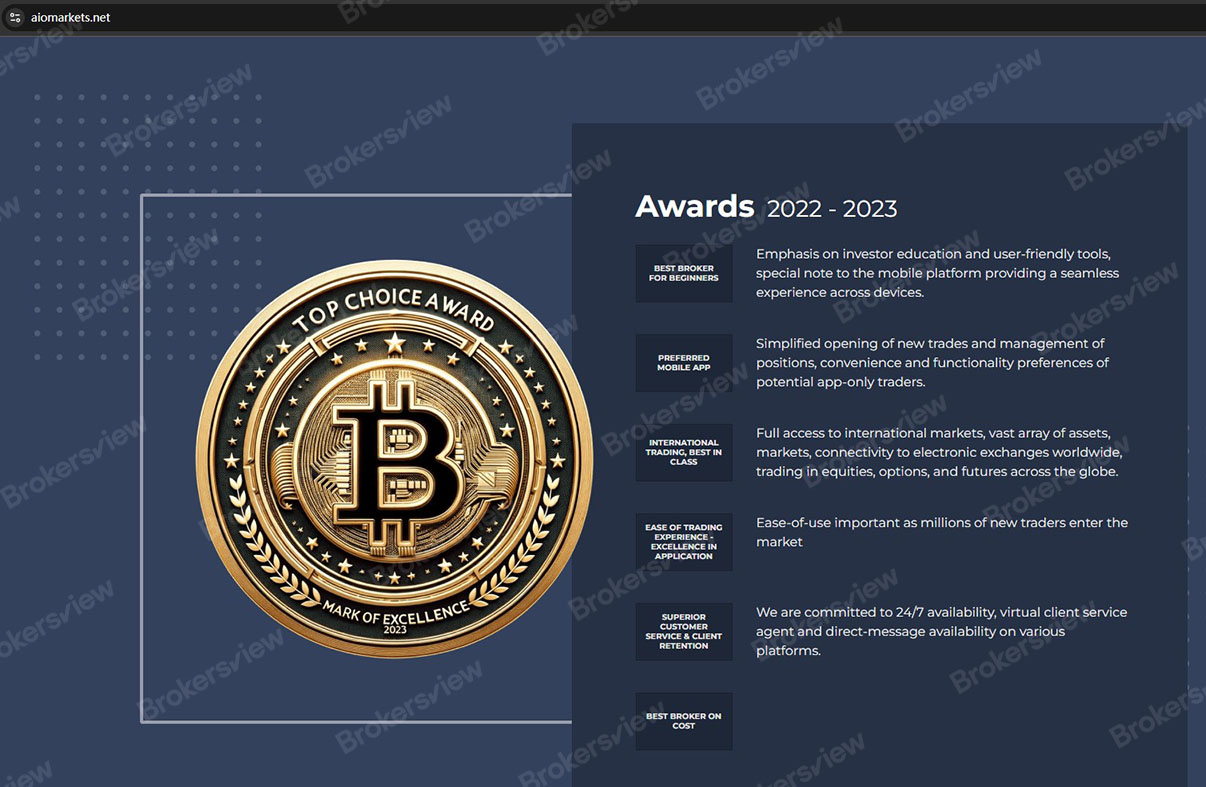 'Penghargaan' yang dibuat oleh AIO Markets