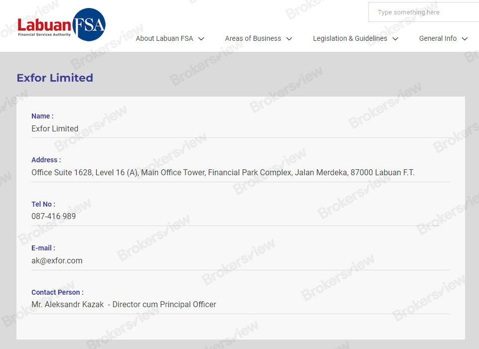 Exfor is regulated by Labuan FSA
