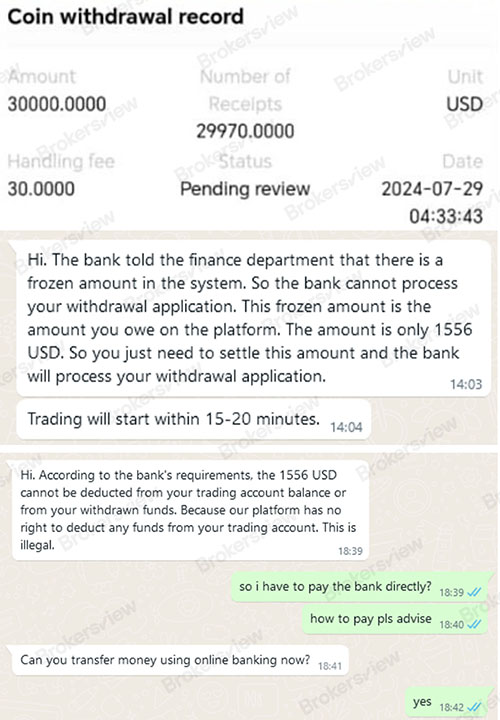 Capital IM Limited asking for settlement of an unknown frozen amount