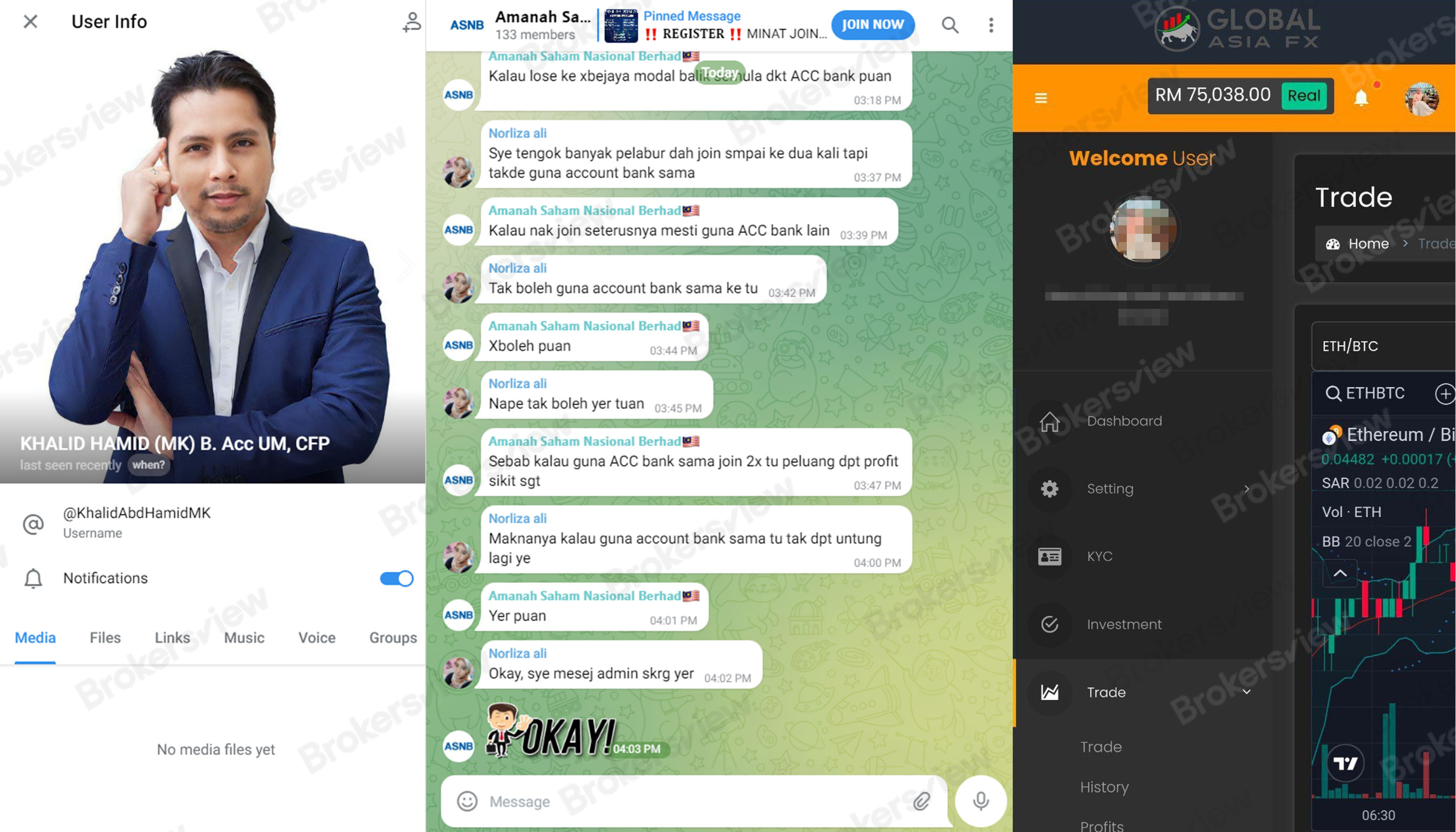 テレグラムでのこの詐欺的な投資スキームに注意してください:マレーシアの金融会社の名前の悪用 - BrokersView