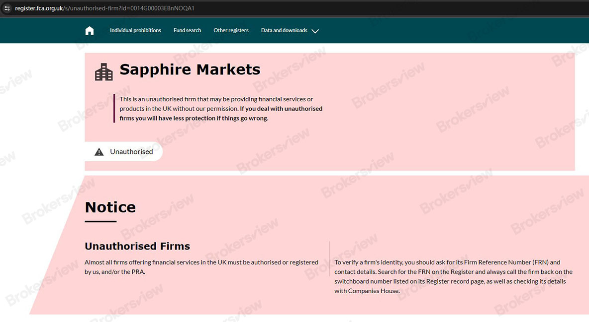 Sapphire Markets ได้รับคําเตือนจากหน่วยงานกํากับดูแลทางการเงินในสหราชอาณาจักร