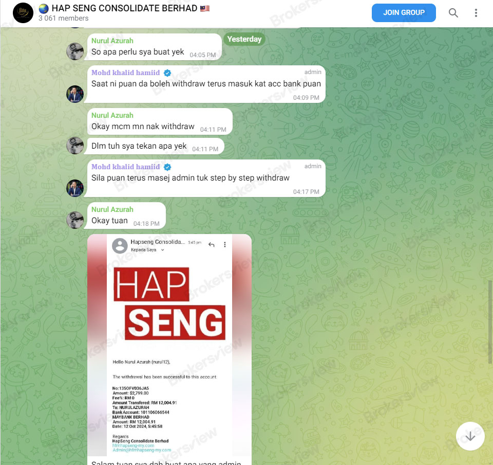 The scammers pretend to be investors