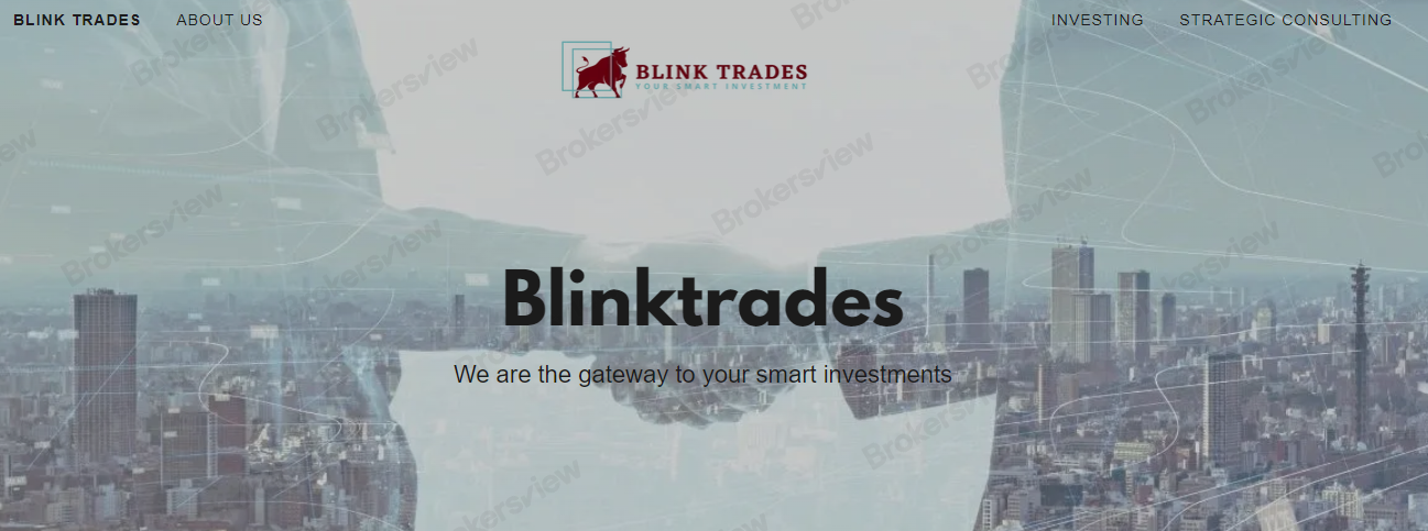 The screenshot of Blink Trades' website