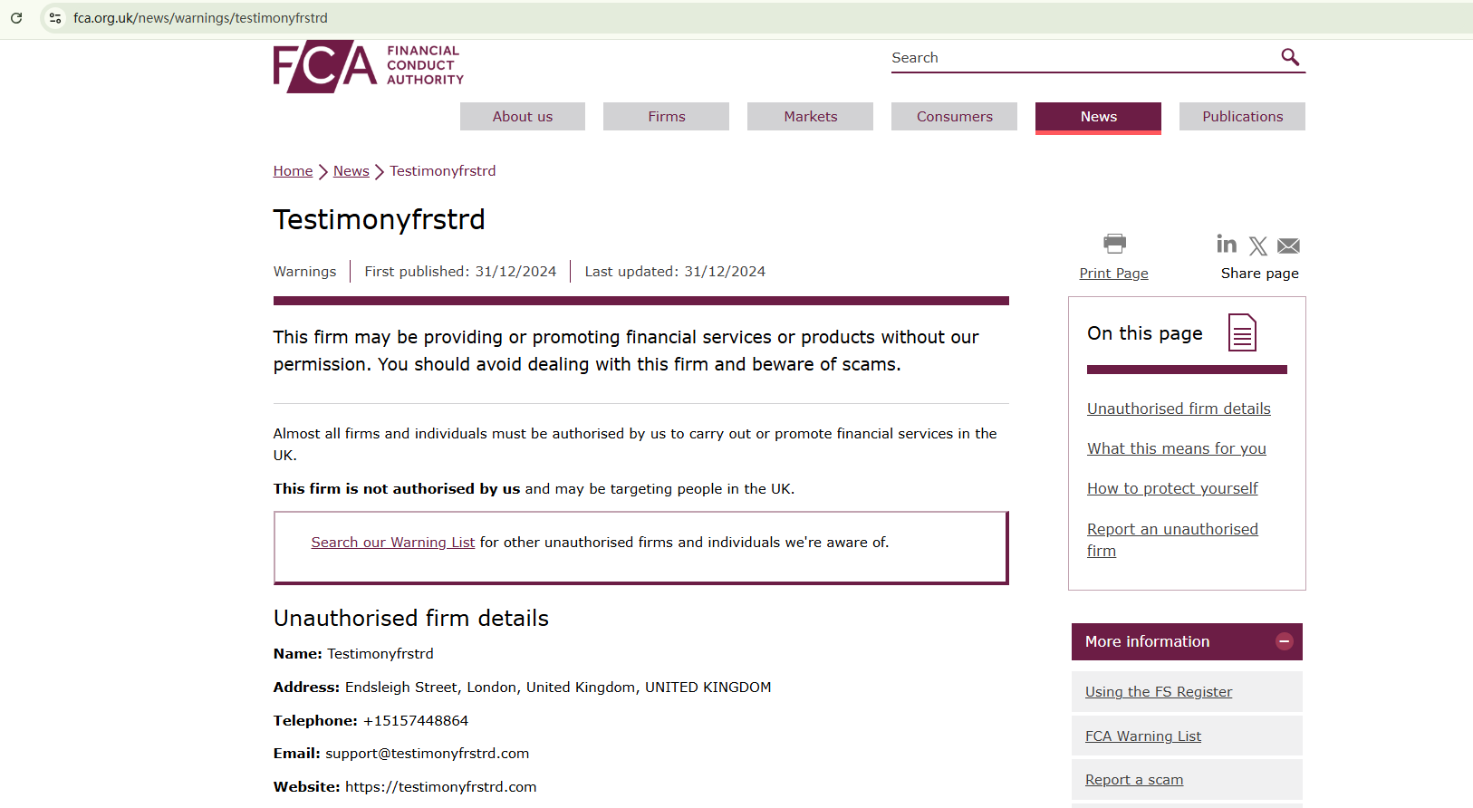 Testimonyfrstrd 平台怎么样？安全正规靠谱吗？ - BrokersView