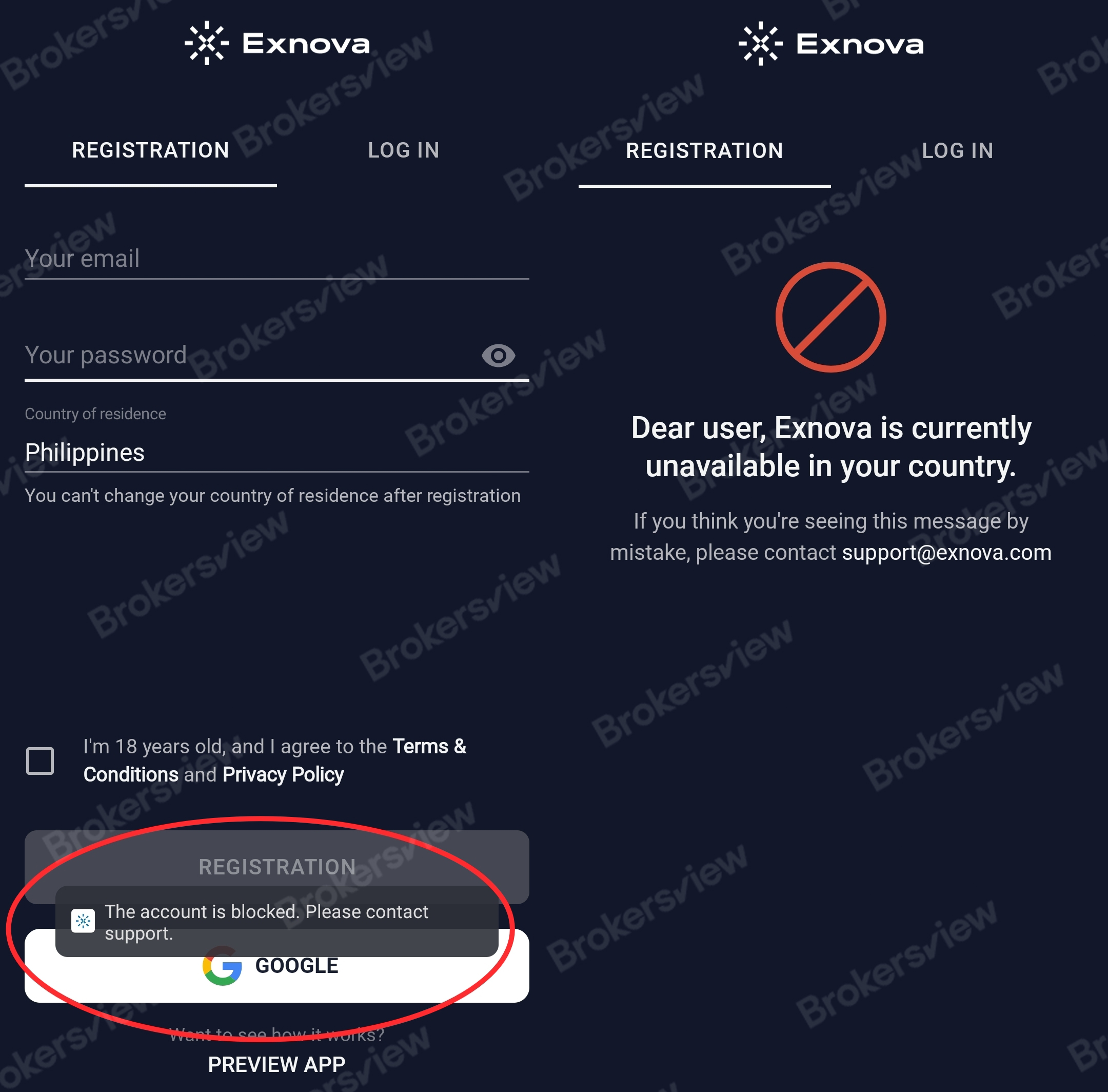 บัญชีของลูกค้าถูกระงับโดย Exnova