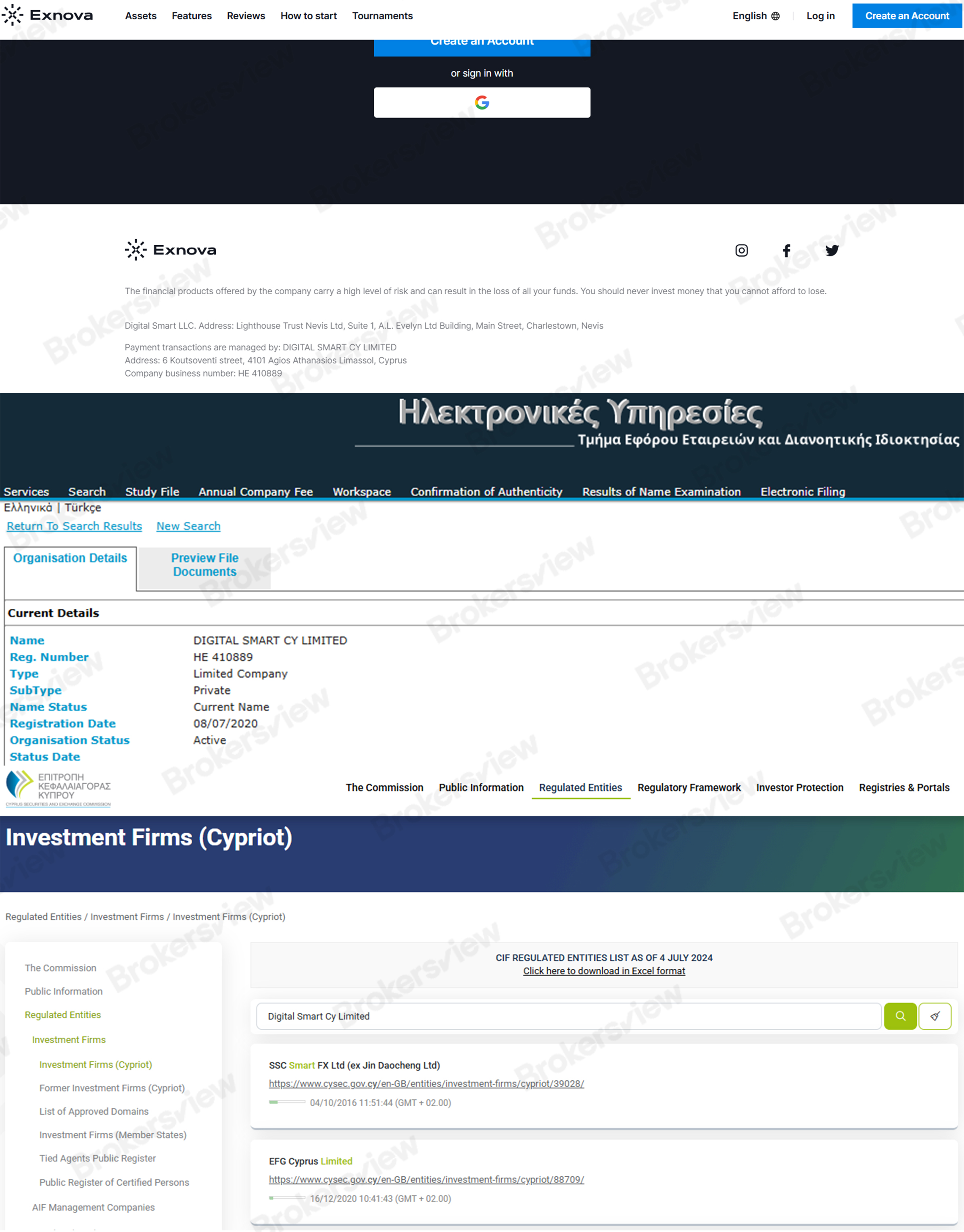 Exnova เป็นบริษัทที่ไม่ได้รับการควบคุม