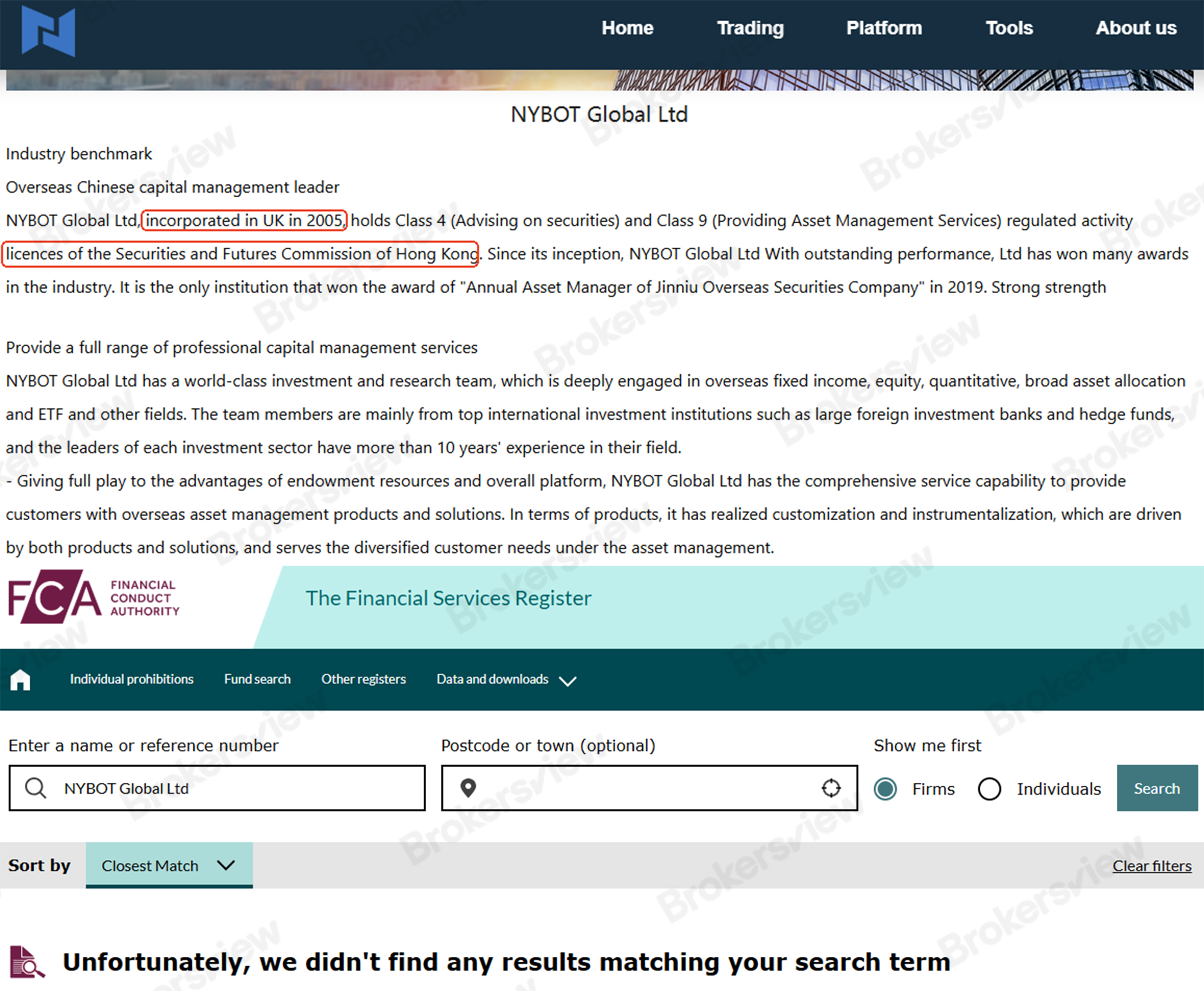NYBOT Global不受英国FCA监管