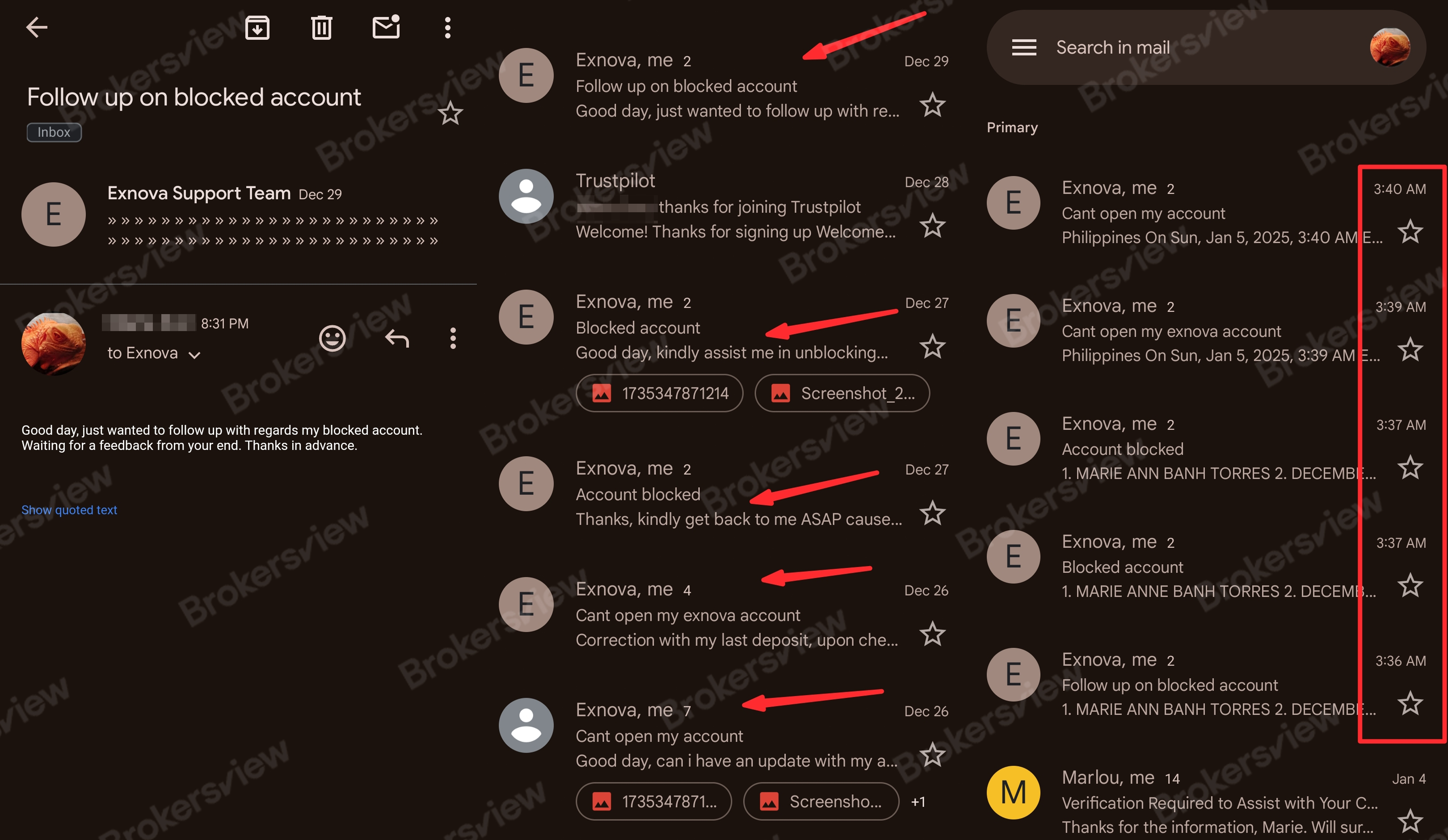 Exnova ไม่ตอบกลับอีเมลของลูกค้า