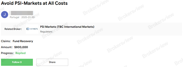 another Portuguese client files a complaint against PSI Markets