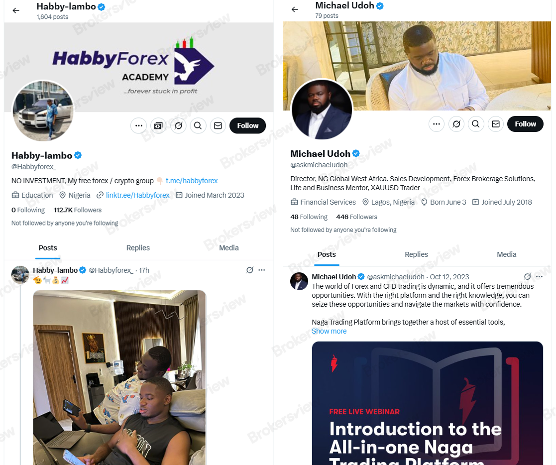 Habby Forex (@Habbyforex_) and Michael Udoh (@askmichaeludoh)