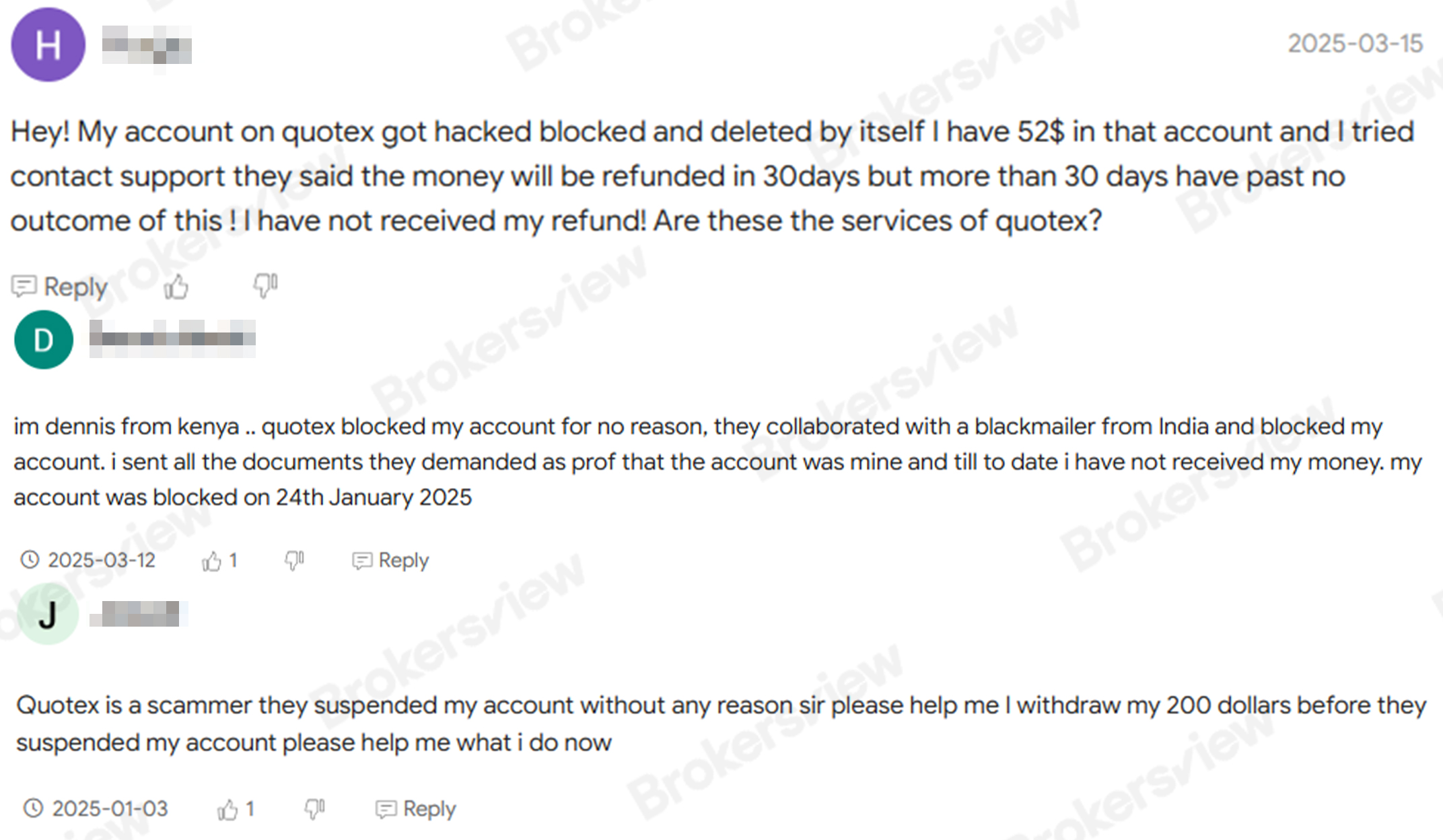 Quotex clients report the blocked accounts without reason