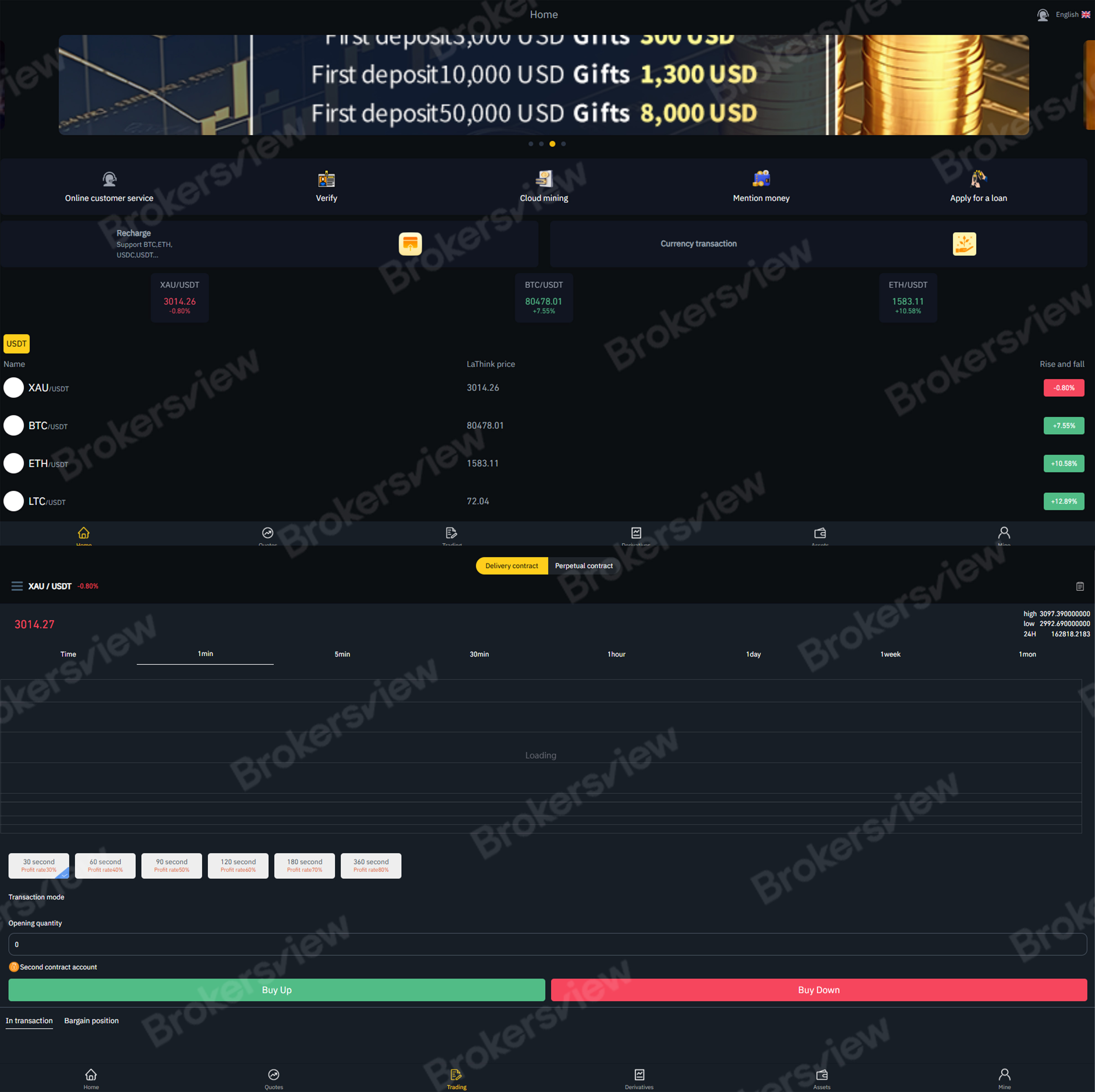 non-functional trading pages of ThinkMarkets clone