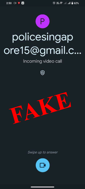 Screenshots of scam calls