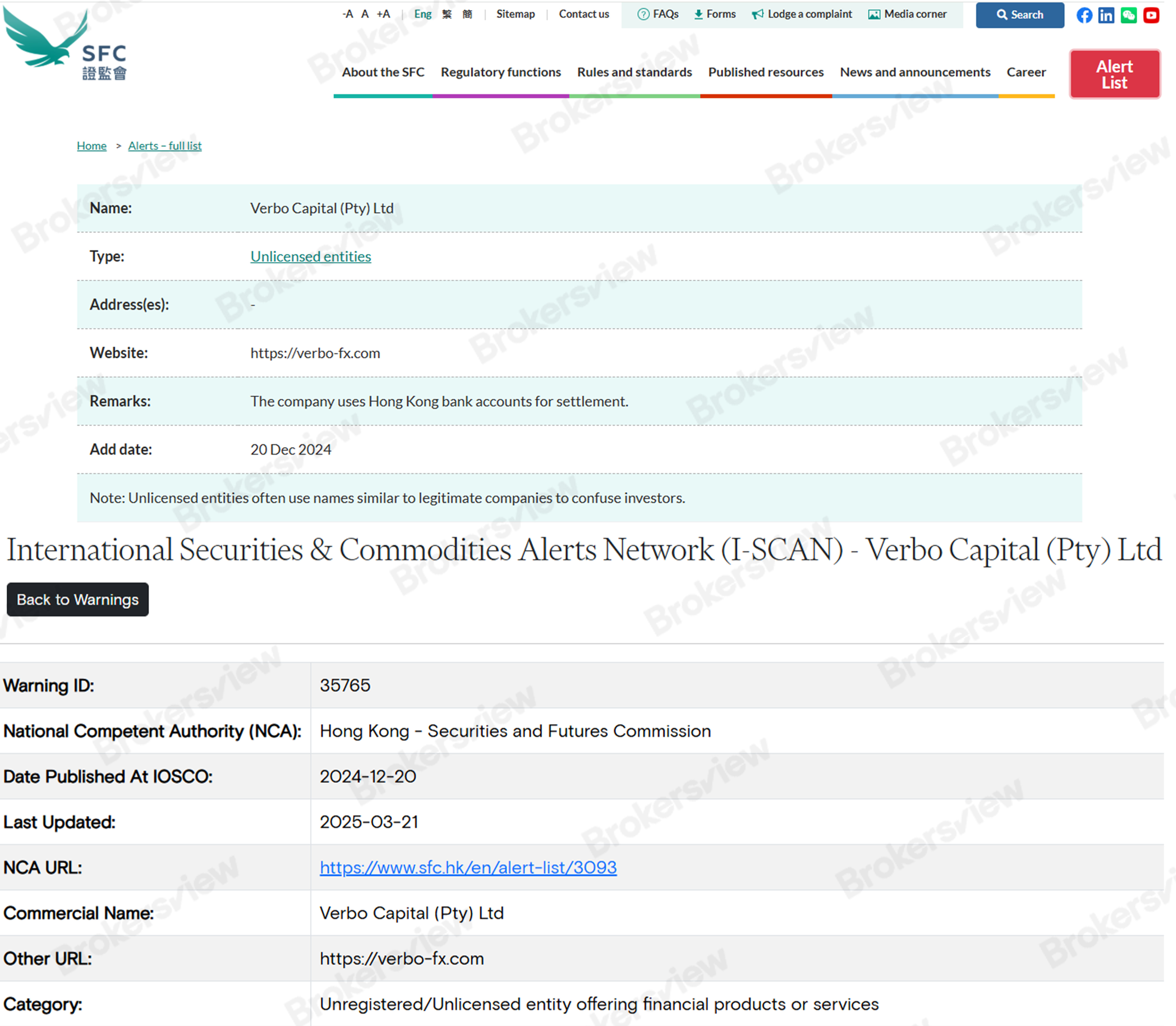 新西兰FMA警告与verbo-fx.com相关联的可疑加密货币交易骗局- BrokersView
