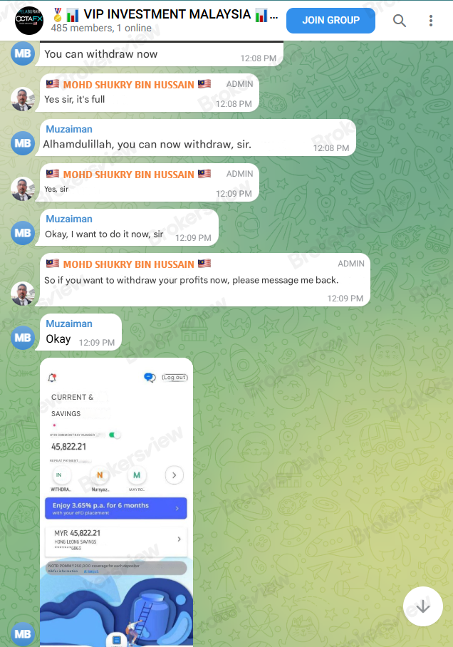 Scammers pretend to be other investors and lie about withdrawals.
