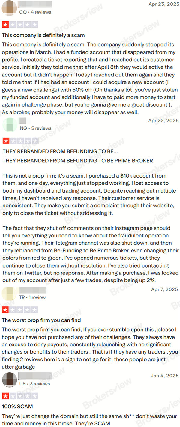 客户指控Be Prime Broker平台诈骗——BrokersView展开调查- BrokersView