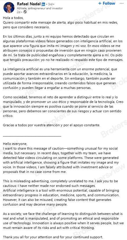 The LinkedIn post