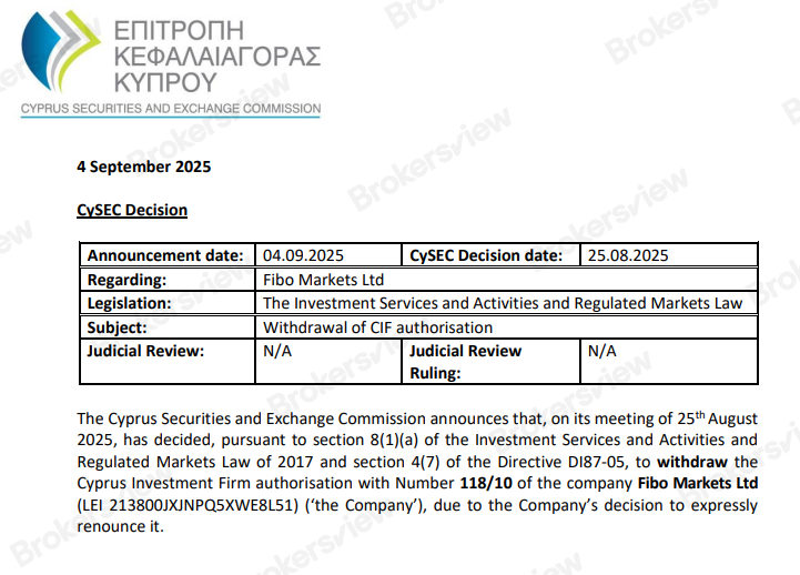 CySEC decision
