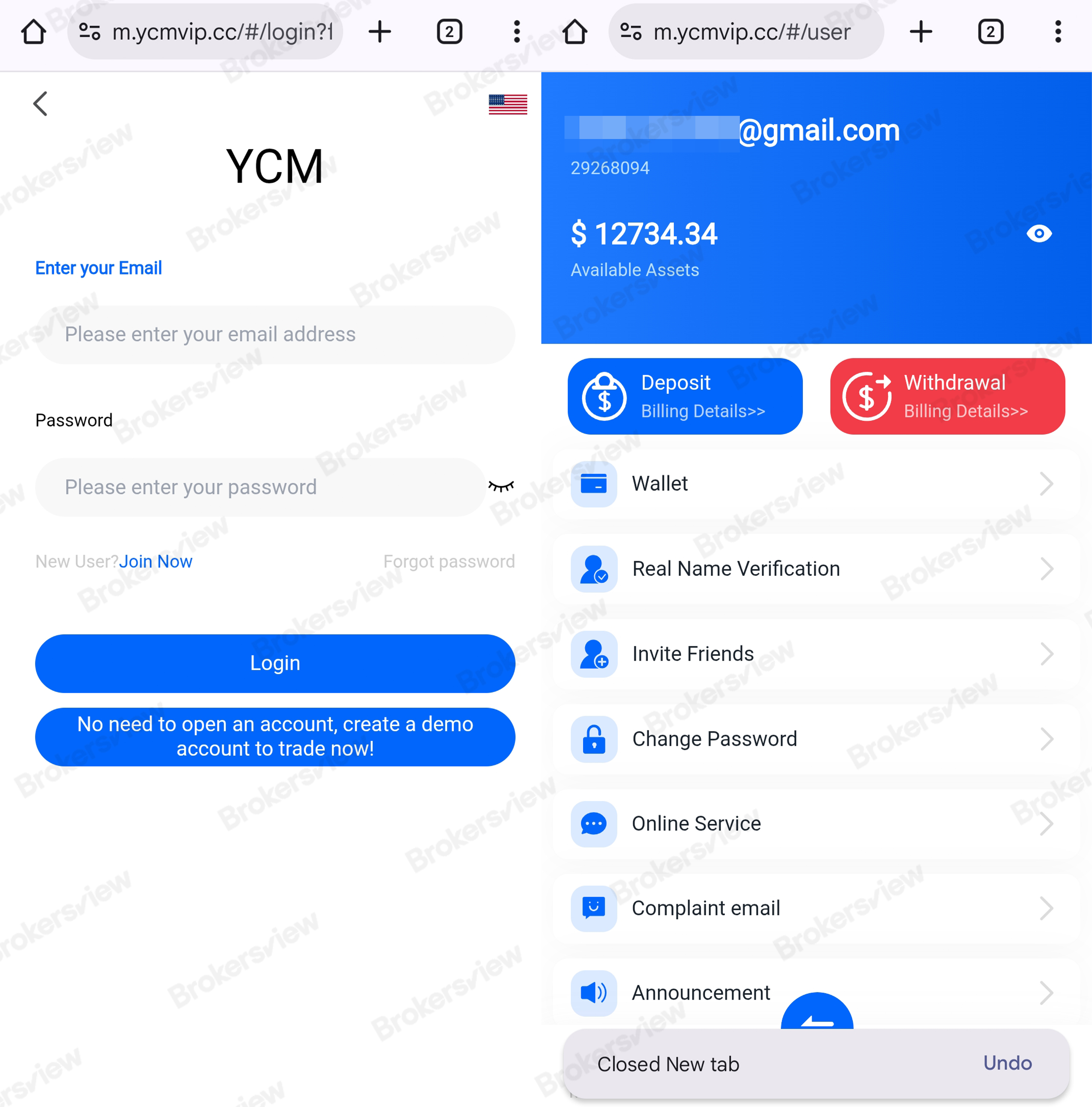外汇诈骗警报：交易者报告损失，“YCM”平台消失- BrokersView