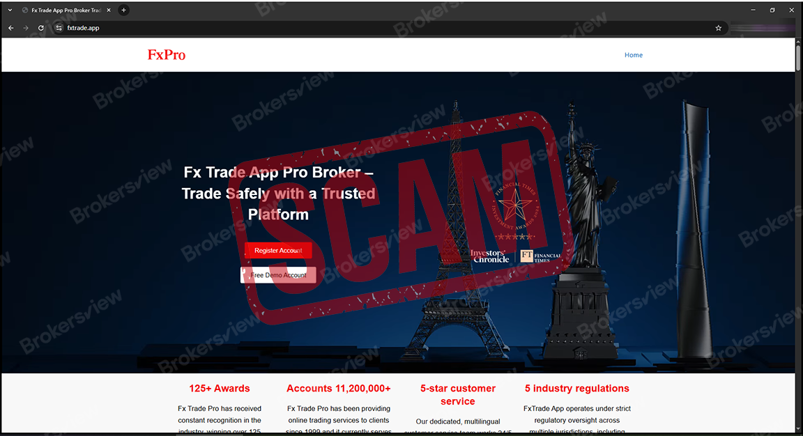 الصفحة الرئيسية لشركة Fx Trade Pro Broker