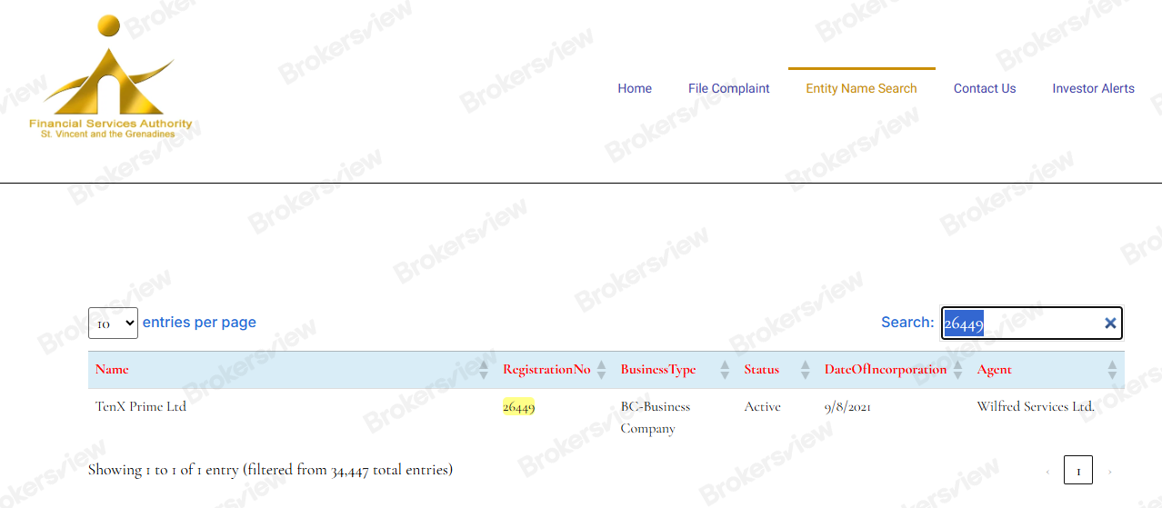 TenX Prime has registered with SVG FSA
