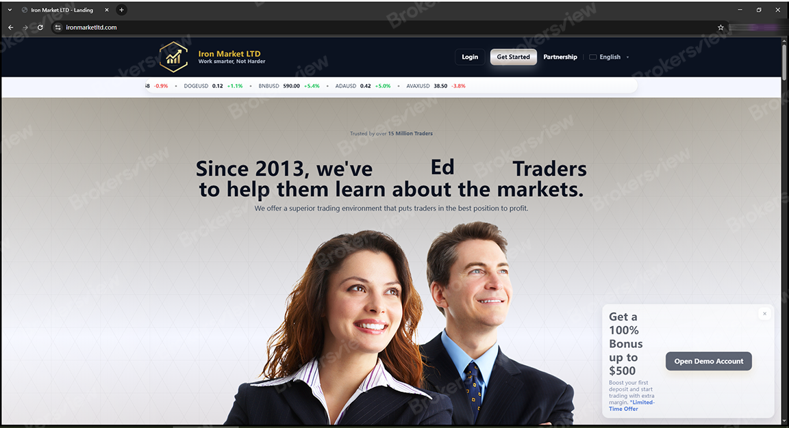 ironmarketltd.com (نسخة طبق الأصل من شركة مرخصة من FCA)