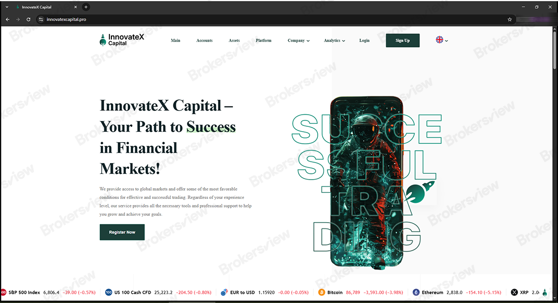 innovatexcapital.pro (نسخة طبق الأصل من شركة مسجلة لدى هيئة السلوك المالي)