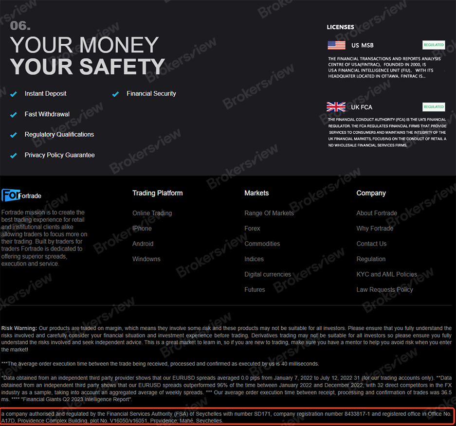 Fake Fortrade claims to be regulated