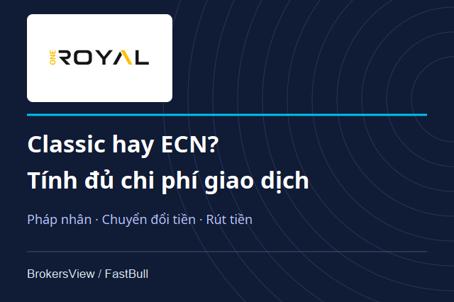 OneRoyal có đáng tin? So sánh phí Classic, ECN và điều kiện rút tiền