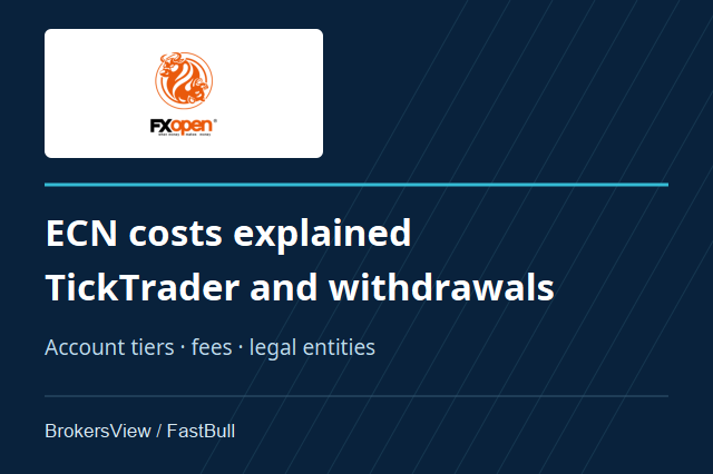 FXOpen Review: TickTrader ECN Fees, Account Tiers and Withdrawals